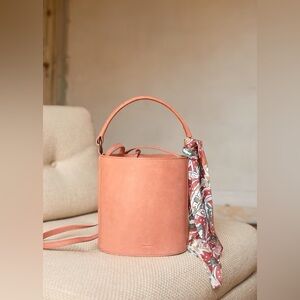 NWT Sezane Mona Bucket Bag in Pink Suede